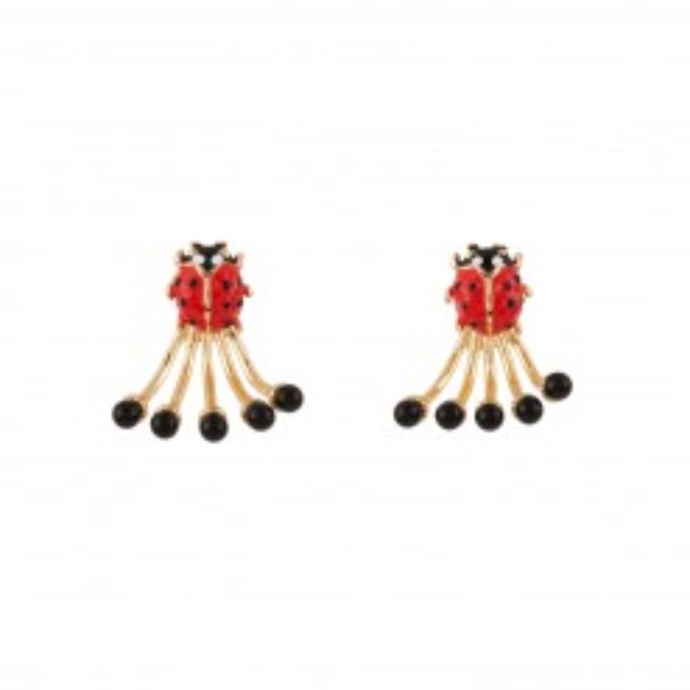 Les Nereides Ladybird And Bead Clasp Stud Earring